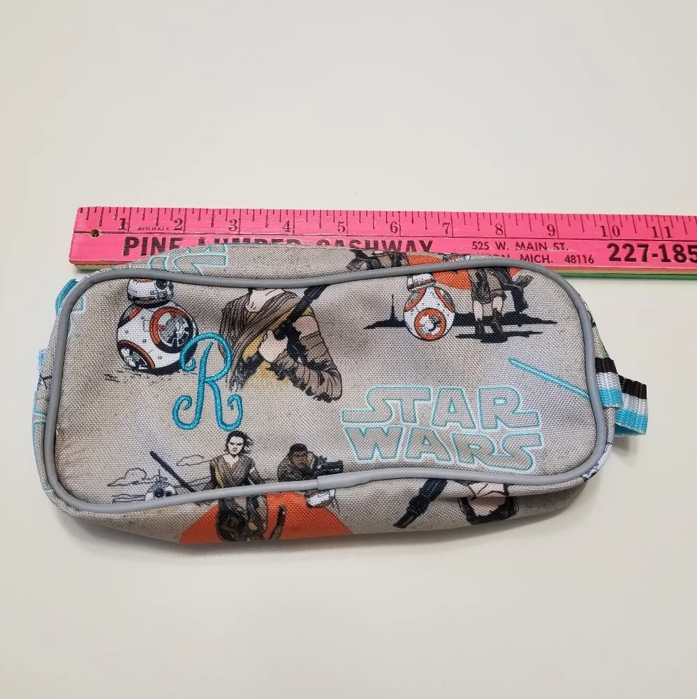 Pottery Barn Kids Star Wars Rey Pencil Case With Embroidered Blue R